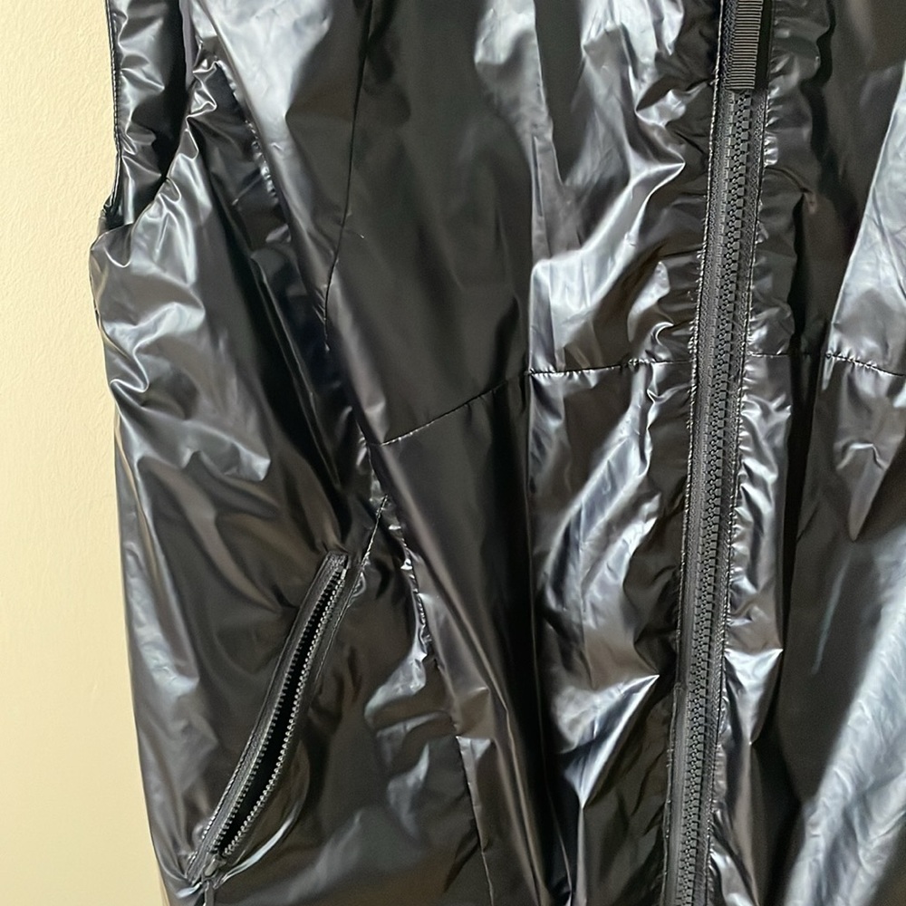 NWT Pilcro Anthropology Longline Shine blues hooded vest puffer jacket, size S - Picture 8 of 13